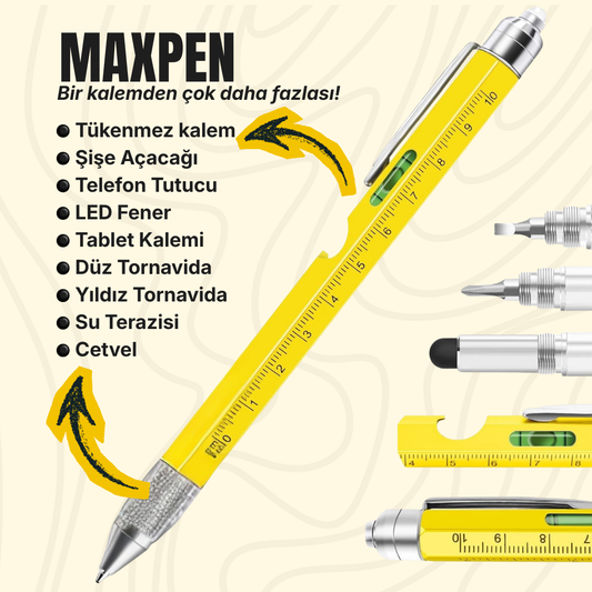 Tekviyon MaxPen™  9-in-1 Çok Amaçlı Kalem